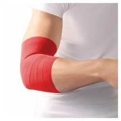 Lohmann & Rauscher Haftelast Fixierbinde, latexfrei, rot, selbsthaftend - 1 Stück, einzeln in Faltschachtel, Maße: 6 cm x 20 m 1 St