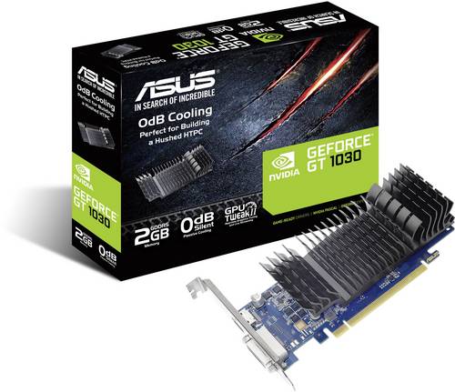 Asus Grafikkarte Nvidia GeForce GT1030 2 GB GDDR5-RAM PCIe HDMI, DVI Passiv gekühlt