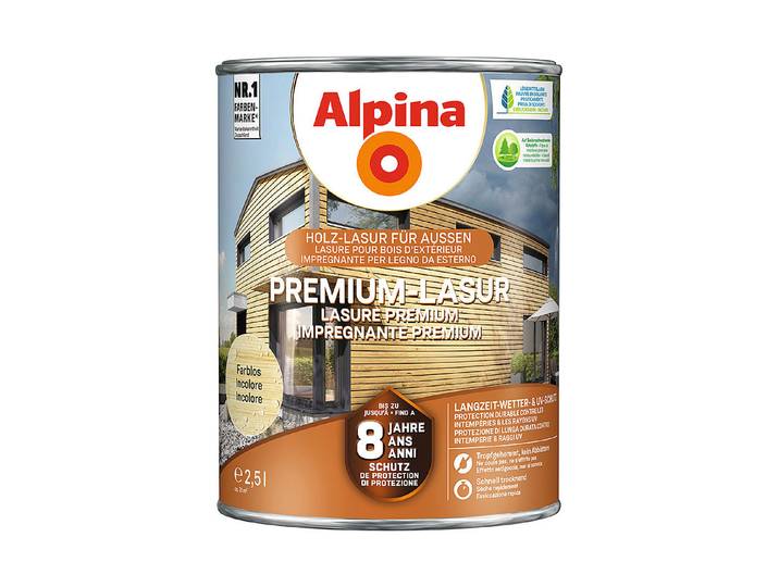 Alpina Premium-Lasur Farblos 2.5 l Seidenmatt