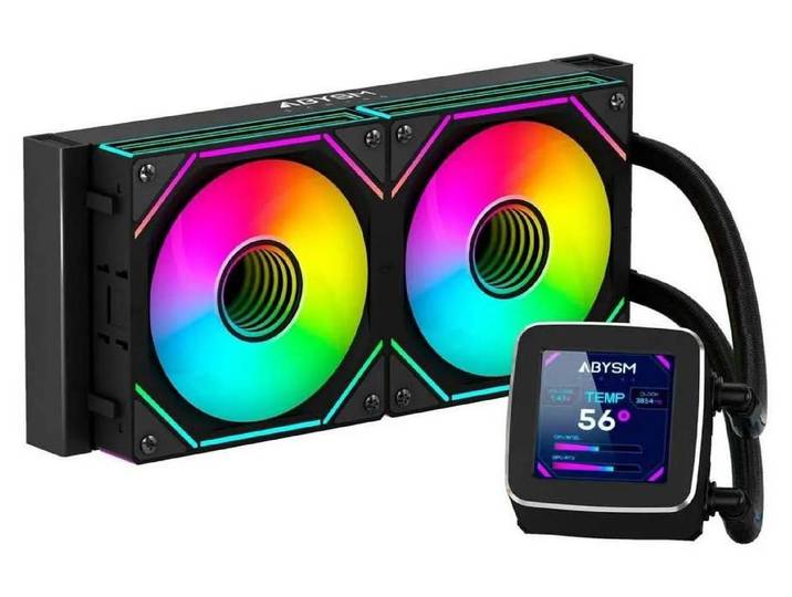 ABYSM Oceanic LCD 240 ARGB\, Refroidisseur de liquide tout-en-un\, 12 cm\, Noir
