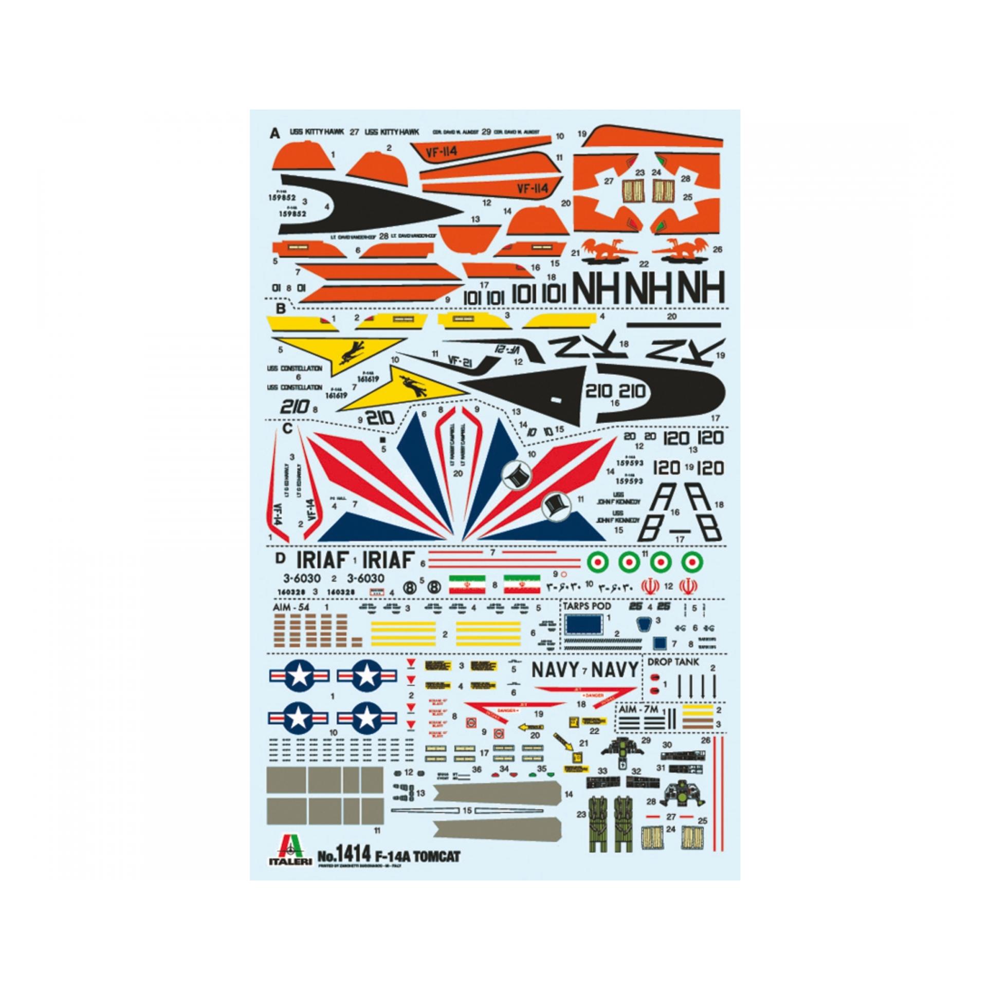 Other 1:72 F-14A Tomcat Recessed Line Panels (510001414)