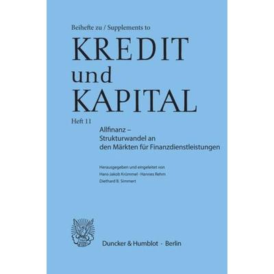 Allfinanz – Strukturwandel an den Märkten für Finanzdienstleistungen., Taschenbuch von , Duncker & Humblot, 978-3-428-07286-6