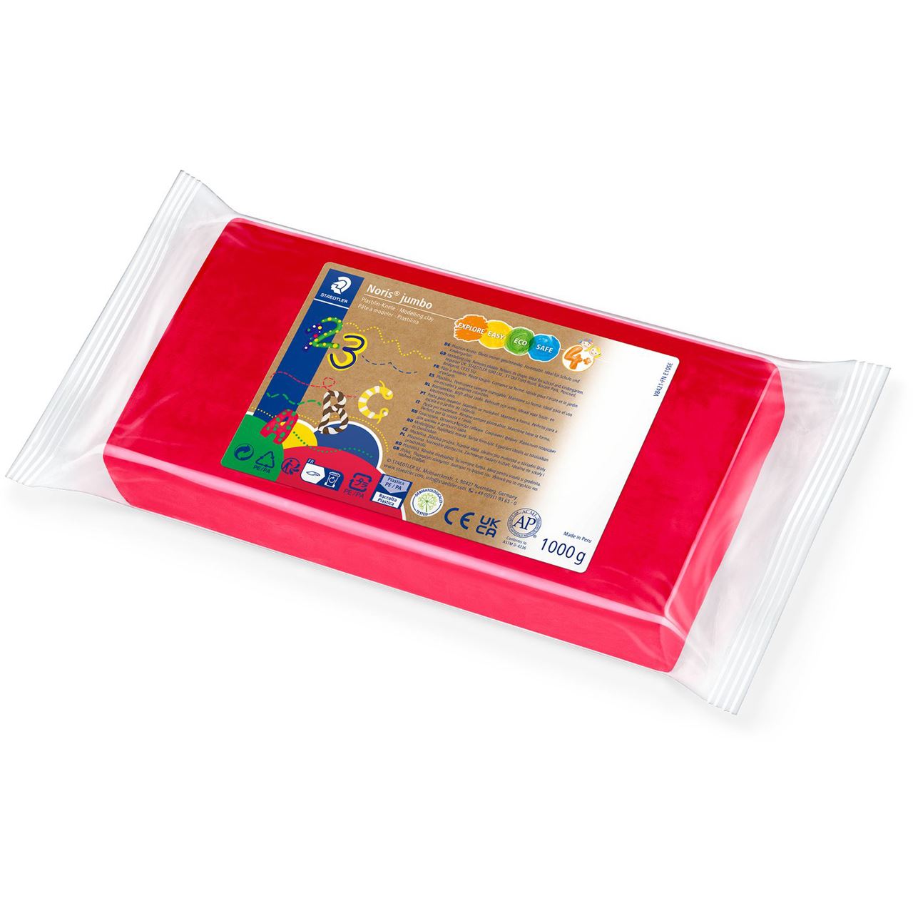 STAEDTLER Knete Noris Club Plastilin 8421 rot, 1,0 kg