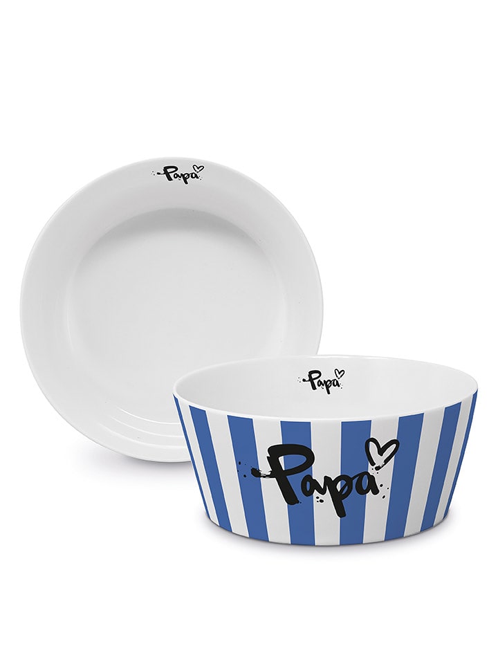 ppd Schale "Formart Papa" in Weiß/ Blau - Ø 15 cm - onesize