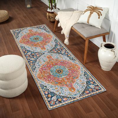 Teppich LIVABLISS "DUNDEE", bunt (orange), B:80cm H:10mm L:220cm, Polypropylen, Teppiche, Teppich