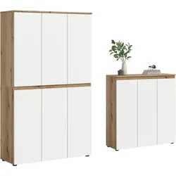 Garderobenschrank Scarpa Weiß/Eiche