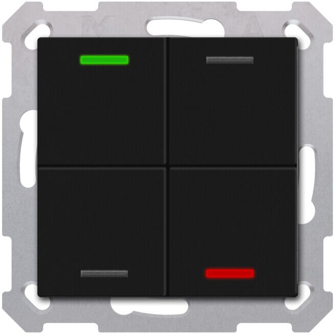 MDT Taster Light 55 4 voies RGBW noir mat Neutre BE-TAL550406.01 (BE-TAL550406.01)