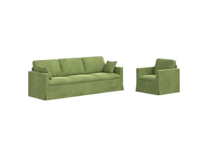 Todiikf Modulares Sofaset 2-teilig Samt Couch Hellgrün 228x78x80cm Modulare Samt Eckcouch mit schwarzem Metallrahmen und Schaumstoffpolsterung für flexibles Wohnen im Wohnzimmer