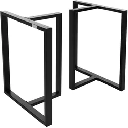 TISCHBEINE 2er Set T-Form 60x72 cm Schwarz