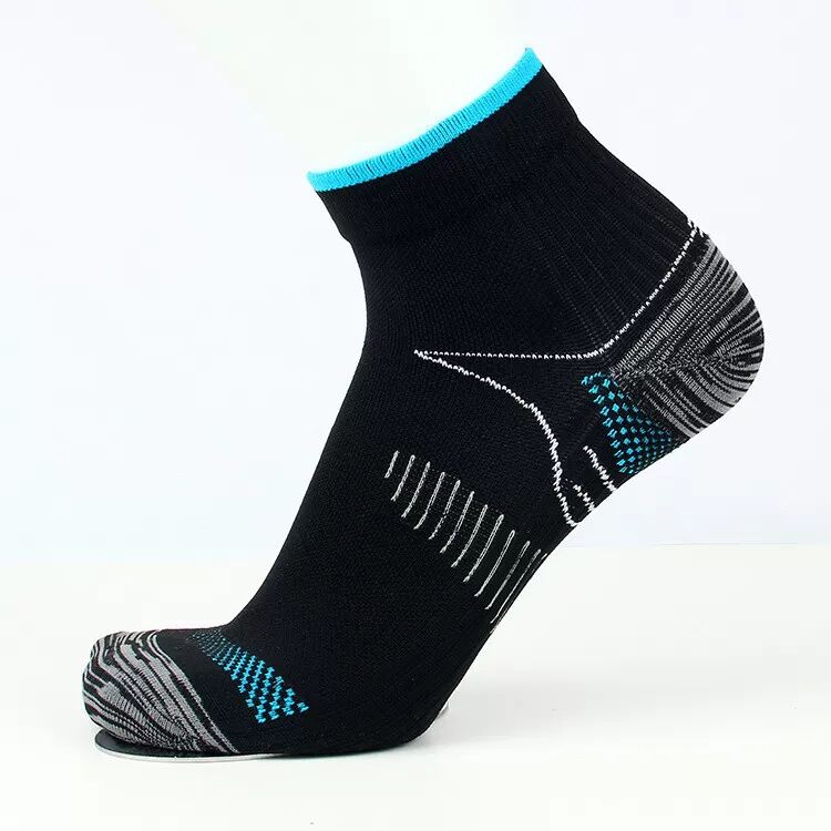 INF Chaussettes de compression pour femmes et hommes, chaussettes athlétiques antidérapantes (5 paires) L Le noir