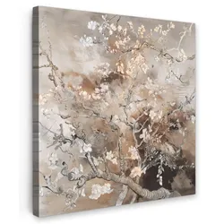 LEINWANDBILD Mandelblüte - Kunst - Van Gogh - Beige - Abstrakt Deko Wohnzimmer 20x20 cm