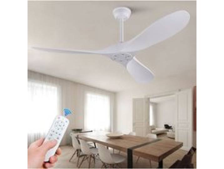 Ventilateur De Plafond 60 Pouces sans lumière télécommande moteur DC réversible silencieux ABS blanc blan VENTILATEUR DE PLAFOND