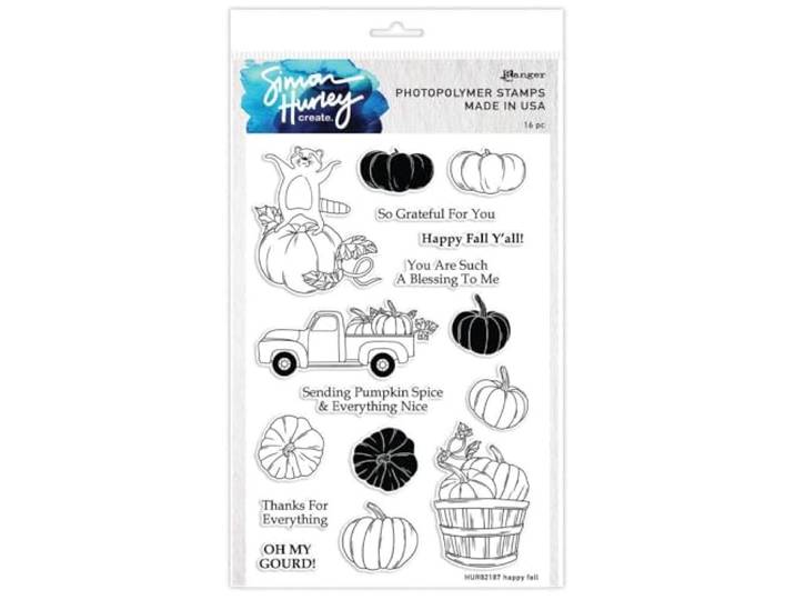 Simon Hurley create. Clear Stamps 6 X9 -Happy Fall