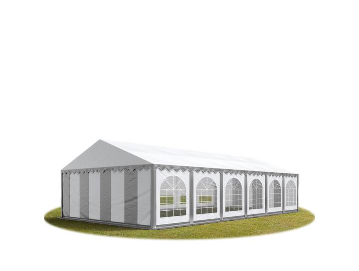 Tente de réception 72 m² (6x12m) gris-blanc produit neuf solide et très stable
