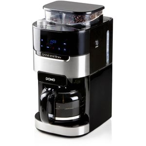 Domo Kaffeemaschine Grind and Brew, DO721K, mit Glaskanne, mit Mahlwerk, 1,5 Liter, 900 Watt, schwarz, bis zu 12 Tassen