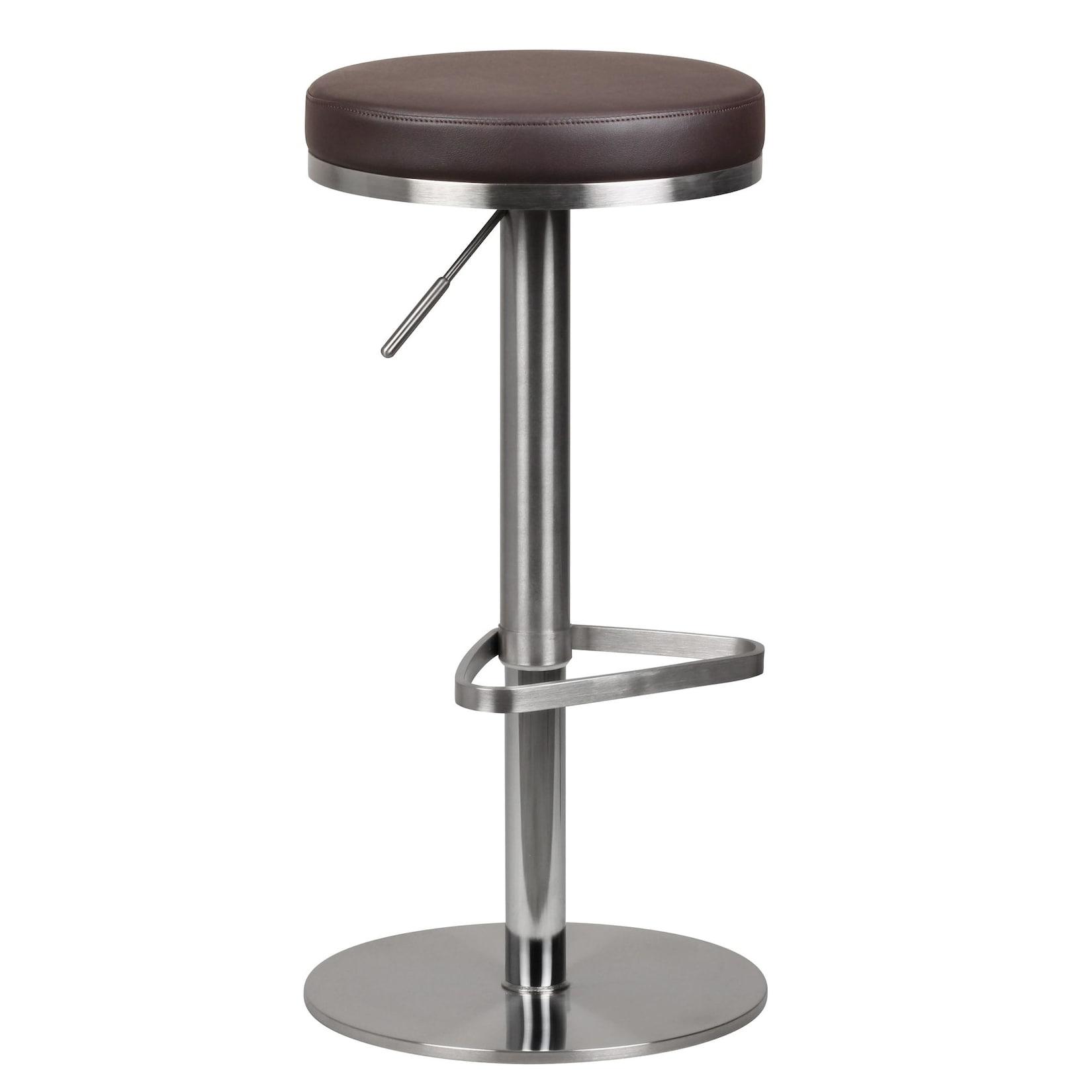 KADIMA DESIGN Barhocker ELBE, höhenverstellbar, gepolsterte Sitzfläche, Triangel Fußablage, max. 110 kg Belastung