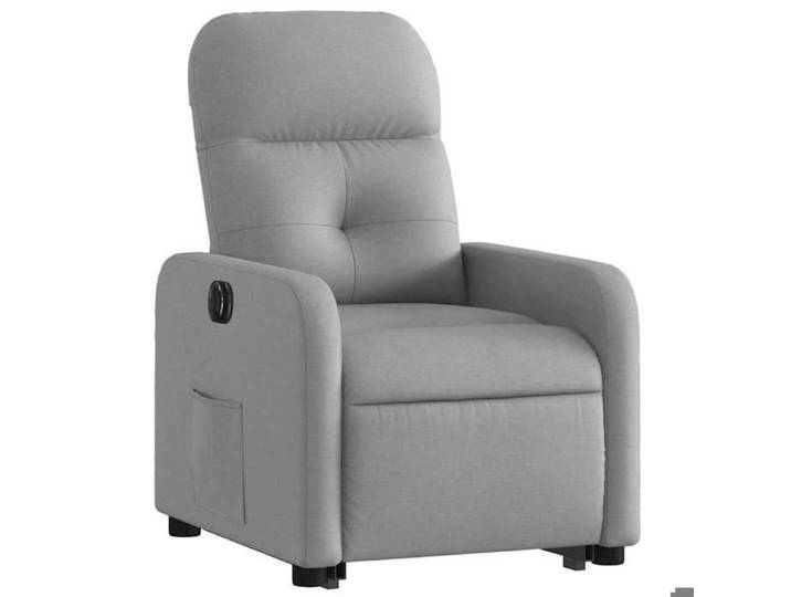 Siège inclinable - Gris - Fauteuil inclinable électrique - 1 place - gris clair tissu 66x89x96 cm F5386