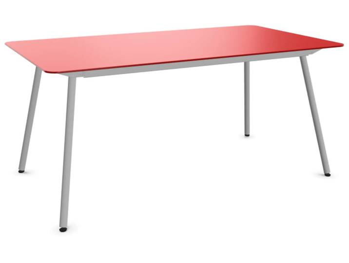 Glasfaser-Tisch Locarno Edge von Schaffner / Farbe: Rot / Grösse: 160 x 90 cm