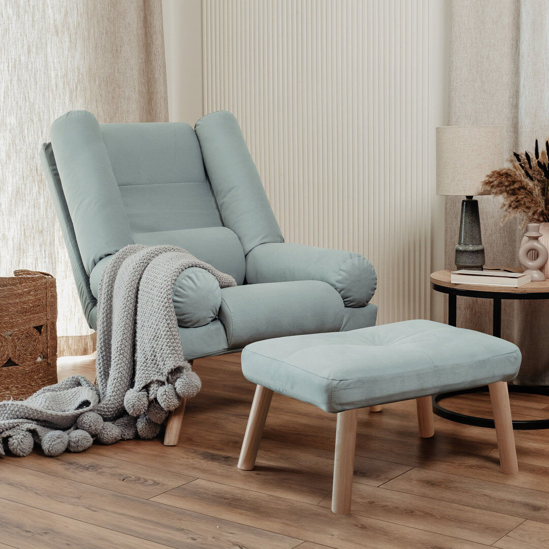 George Oliver Upholstered Armchair Blue 100cm H X 75cm W X 75cm D