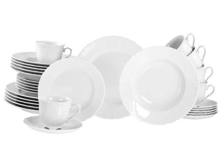 creaTable Kombiservice 30-tlg ROKOKO, Weiß, Porzellan