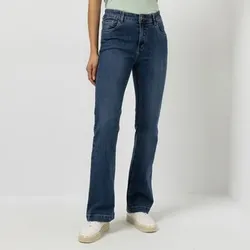 STEFFEN SCHRAUT Jeanshose, lange Form 5-Pocket-Style weites Bein ausgestellter Saum