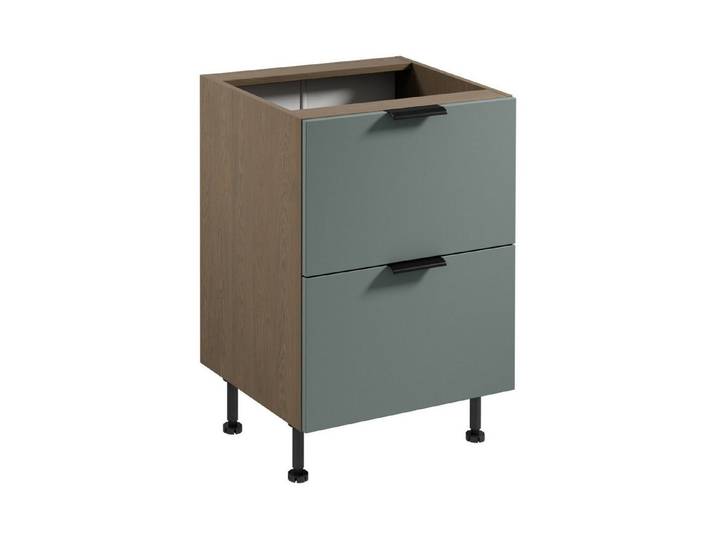 JVmoebel Unterschrank Küchenschrank in Braun-Grau mit großzügigen Schubladen aus Holz (1-St., 1er Set) Made in Europe