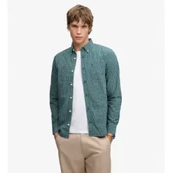 Superdry für Herren. M4011196A Preppy Poplin Hemd grün (S), Lässig, Baumwolle, Langarm