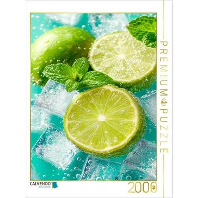 CALVENDO Puzzle Frische Limetten mit Eiswürfeln | 2000 Teile Lege-Größe 90x67cm Foto-Puzzle für glückliche Stunden