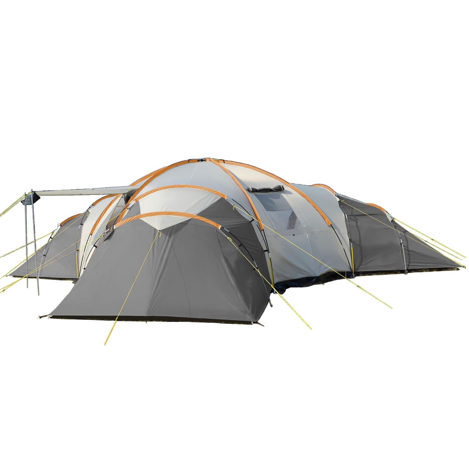 Skandika Kuppelzelt Turin für 12 Personen | Camping Zelt, 3 Schlafkabinen, mit/ohne Sleeper Technology, 200 cm Stehhöhe, 5000 mm Wassersäule