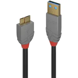 Lindy 36766 Lindy USB 3.0 Kabel Typ A/Micro-B Anthra Line M/M 1m