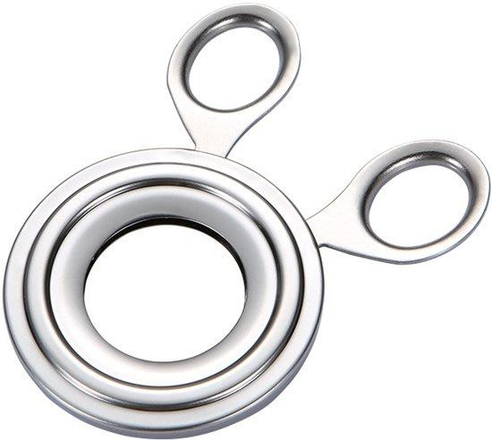 Ronde eierdooier-scheider van roestvrij staal in het zilver - 1 stuk