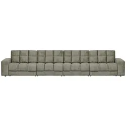 Sofa Date 4-Sitzer aus Struktursamt, klassisch, frostgrau, robust und pflegeleicht