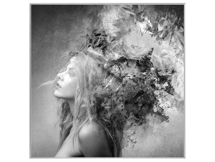 Bild mit Rahmen Frau mit Blumenschmuck image LAND