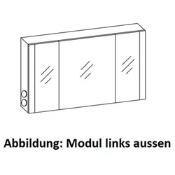 Artiqua LED-Spiegelschrank, Eiche Weiß quer NB, 071-SET-3-12-ZU-440 071-SET-3-12-ZU-440