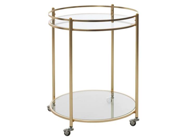 Servierwagen Metall/Glas James Goldfarben, 2 Ablageflächen