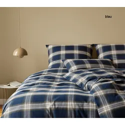 Elegante Bettwäsche Westminster - 135x200 cm + 80x80 cm	blau