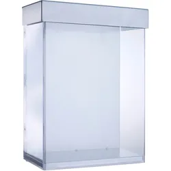 Flyerbox outdoor mit Deckel, extra tief, Indisplay Shieldbox, extrem robust A4, PC, Stahl, transparent, silber