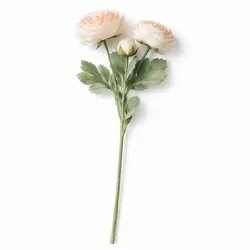 Layba Künstliche Ranunkel Apricot wie echt - Kunstblume 3 Blüten Deko