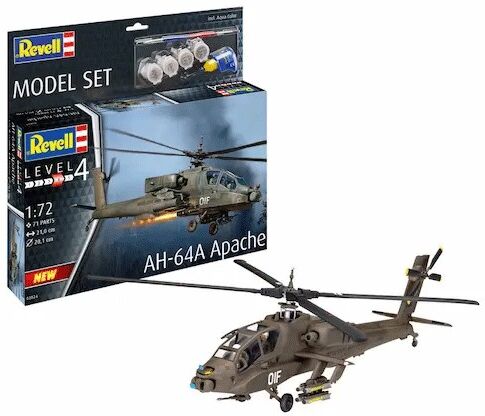 Maquette Hélicoptère AH-64A Apache Level 4 échelle 1:72 - Revell