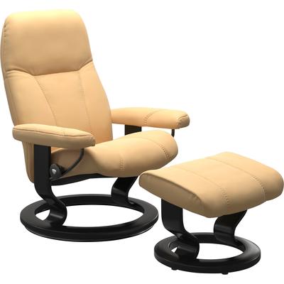 Relaxsessel STRESSLESS "Consul", gelb, B:85cm H:100cm T:77cm, Sessel, Relaxsessel, mit Classic Base, Größe L, Gestell Schwarz