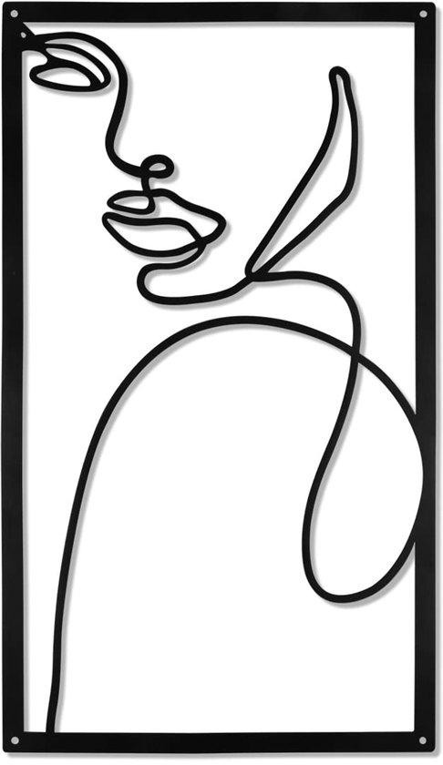 Unyqoos Moderne metalen wanddecoratie – Abstracte silhouetten van vrouwenlichamen, zwart