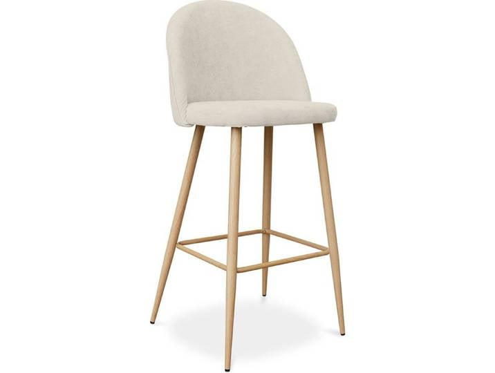 Tabouret tapissé en tissu - Design scandinave - 76 cm - Bennett Beige