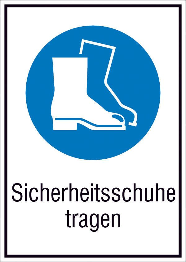 SafetyMarking® Gebotsaufkleber Sicherheitsschuhe tragen 13.1 cm x 18.5 cm 21.0697