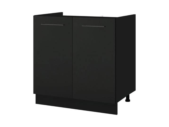 Meuble sous-évier Lovia Noir Mat 2 portes L 80 cm - Cuisineandcie