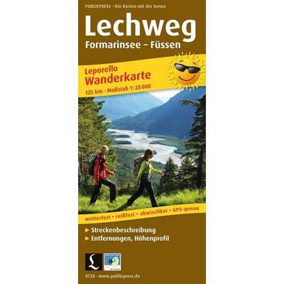 Publicpress Leporello Wanderkarte Lechweg, Formarinsee, Füssen, Wanderkarte 1:25.000 1:25.000, Sonstige von , KOMPASS Freytag & Berndt,