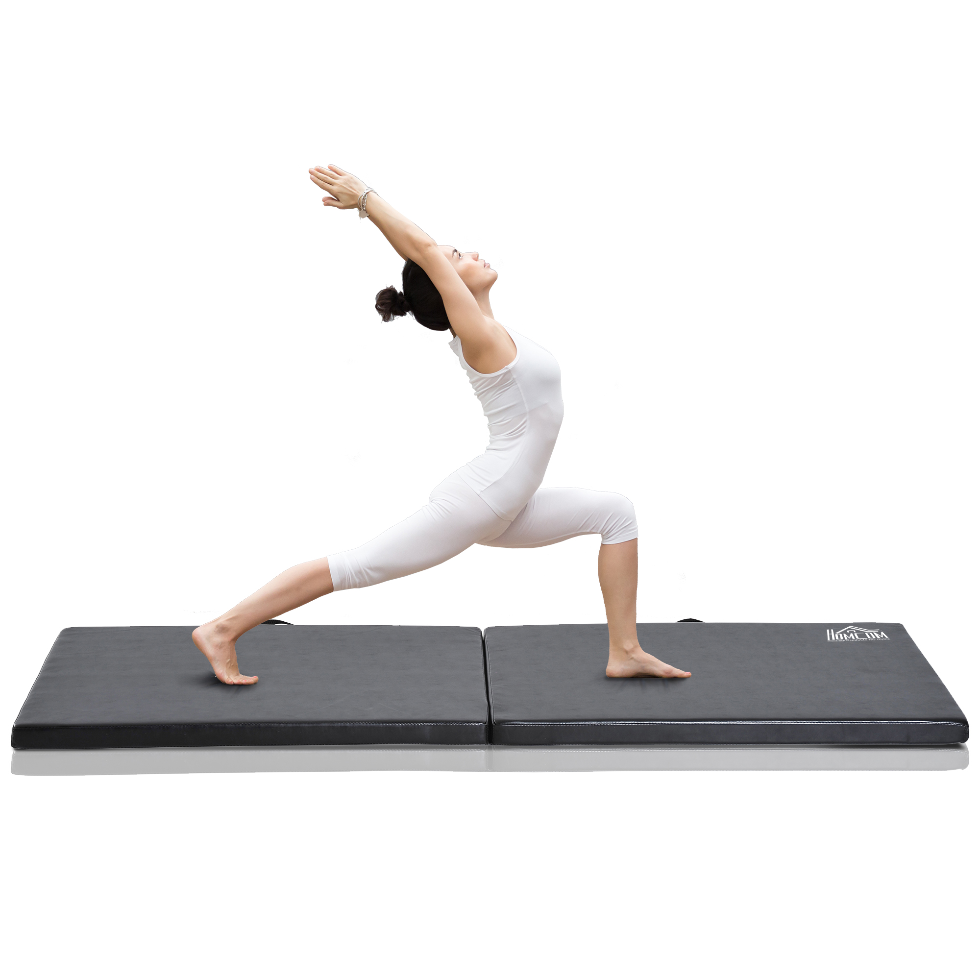 Homcom Tappetino da Ginnastica Pieghevole, Materassino Fitness Spesso 5 cm e Antiscivolo, 180x60x5 cm, Nero   Aosom Italy