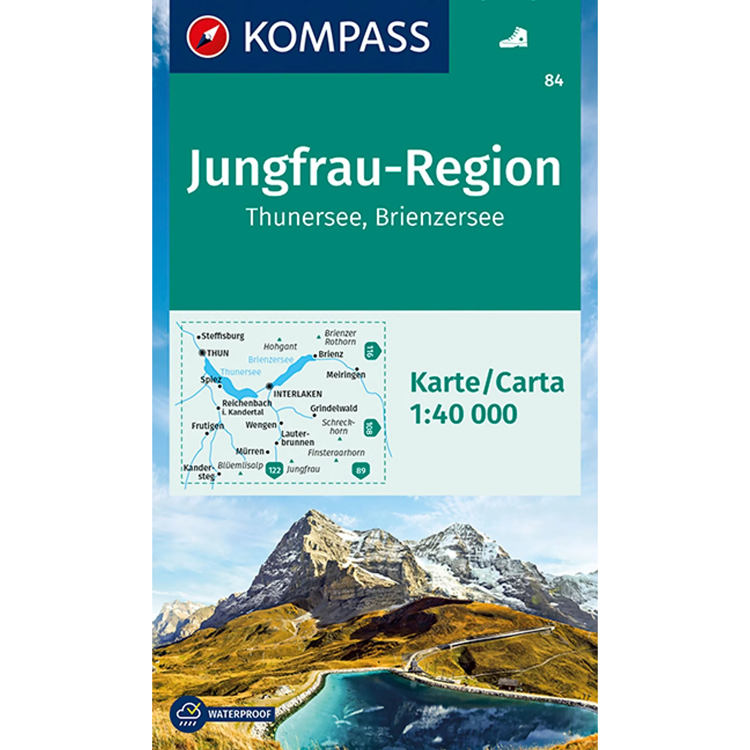 Kompass Verlag WK 84 Jungfrau Region - Thuner-, Brienzersee Topografische Karten 3. Aufl. 2025