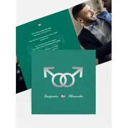 Einladungen zur Hochzeit selbst gestalten mit Spruch und Fotos im Onlinedesigner bei Meine-Kartenmanufaktur.de