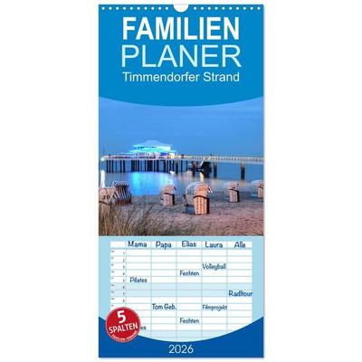Familienplaner 2026 - Timmendorfer Strand mit 5 Spalten (Wandkalender, 21 x 45 cm) CALVENDO
