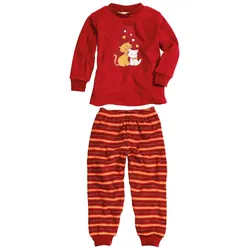 Playshoes Kinder Frottee Schlafanzug Katzen rot 80 - rot